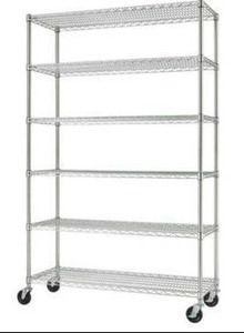 lot 12979 image: TRINITY 6-Tier Wire Shelving Rack 48 x 18 x 72, (Incomplete)