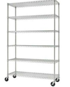 lot 12981 image: TRINITY 6-Tier Wire Shelving Rack 48 x 18 x 72