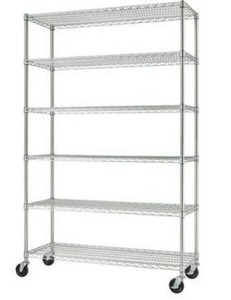 lot 12982 image: TRINITY 6-Tier Wire Shelving Rack 48 x 18 x 72
