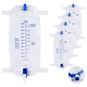 lot 2174 image: Geiserailie 5 Pcs 1000ml Leg Bag Urine Leg Bag with Anti Reflux Valve - Retail $16