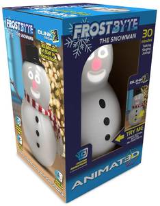 lot 2177 image: FrostByte Talking Animated Snowman with Built in Projector & Speaker, Moving Mouth, Light Up Face, Plug & Play Christmas Holiday Decoration - Retail $35