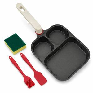 lot 2180 image: Nkove Egg Pan, 3 in 1 Breakfast Skillet with Divided Sections for Eggs - Retail $17