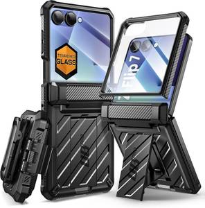 lot 2200 image: SUPCASE for Samsung Galaxy Z Flip 8 Case with 360 Rotating Belt Clip, Black - Retail $40