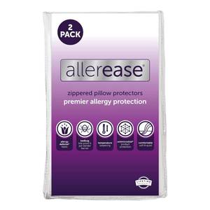 lot 2205 image: AllerEase Premier Allergy Zipper Pillow Protector King 2 Pack - Retail $17