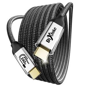 lot 2209 image: Dixfoke USB-C to USB-C Cable, 240W Fast Charging, 20Gbps, 3.3 ft - Retail $8