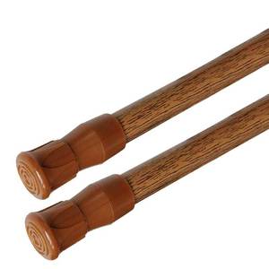 lot 2257 image: AIZESI Spring Tension Curtain Rods Short Tension Rod (Wood, 16 to 28-2Pcs, Optimum Scope of Application 16 to 24 inch, Cant Hang Heavy Curtains) - Retail $9