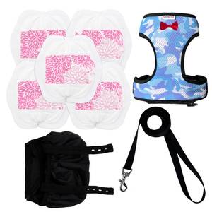lot 2263 image: Yesito Premium Chicken Harness - Adjustable, Breathable, and Durable in Cool Camouflage Blue with Matching 5.4ft Leash for Happy Hens (Small, Camouflage Blue) - Retail $19