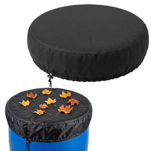 lot 2279 image: 23.6inch Mesh Cover for Rain Barrel, Rain Water Collection Tank Net Cover with Drawstring, Rain Barrel Protector for Preventing Fallen Leaves in Outdoor Garden Eaves(Black) - Retail $7