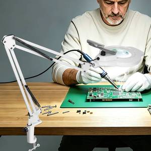 lot 2284 image: KIRKAS LED Magnifying Lamp with Clamp, 2,200 Lumens Dimmable 28in 12X 30X - Retail $54