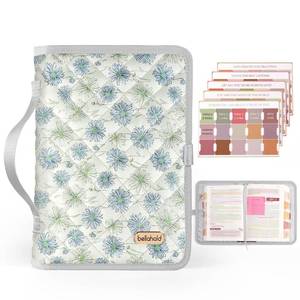 lot 2301 image: Adjustable Bible Cover with 75 Bible Tabs - Bible Cover Case for Women - Retail $20