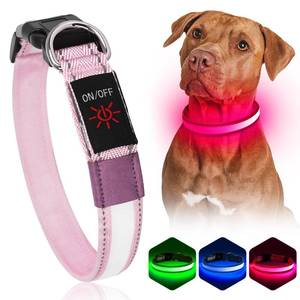 lot 2310 image: Vizbrite Light Up Dog Collar, LED Rechargeable Dog Collar for Night Walking - Retail $12
