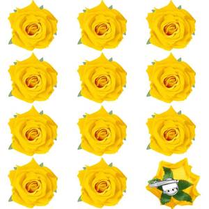lot 2358 image: Yilloog 12 Pcs Rose Hair Clips Flower Hairpins Women, Yellow - Retail $15