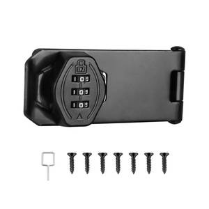 lot 2359 image: CozyTower 4 inch 180 Degree Hasp Latch with Combination Lock, Shed Lock - Retail $15