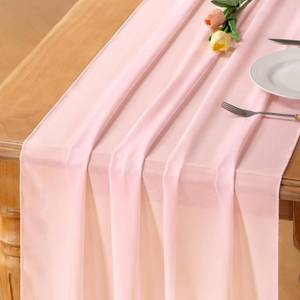 lot 2364 image: Pink Chiffon Table Runner Fall Boho Wedding Birthday Party Decor - Retail $17