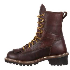 lot 2373 image: PRE OWNED, SEE PHOTOS SOLD AS IS Georgia Boot Steel Toe Waterproof Logger Boot, Brown, 10.5 US - Retail $135