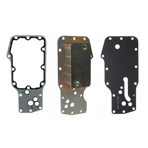 lot 2399 image: Engine Oil Cooler Core with Gaskets Set Compatible with for 2003-2007 Cummins 5.9L Dodge Ram 2500 3500 Diesel trucks Replaces # 3959031 - Retail $100