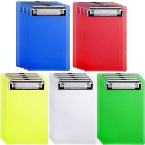 lot 2420 image: Epakh 20 Pcs Mini Clipboards 4.7x7.3 Inch, Plastic with Metal Clip A6 - Retail $21