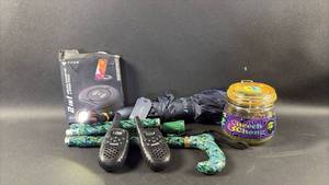 lot 20 image: Useful Odds and Ends Bundle Includes Folding Cane and Compact Umbrella