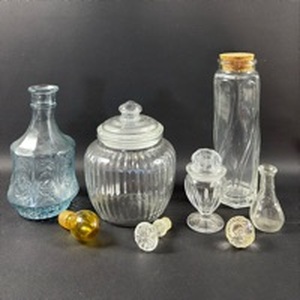 lot 31 image: Assortment of Glass Containers and Stoppers