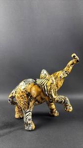 lot 55 image: Decorative Elephant Figurine Safari Pattern Finish