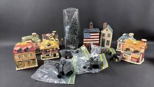 lot 80 image: Christmas Village CandleLit and Battery Operated, Assorted Scales and Styles