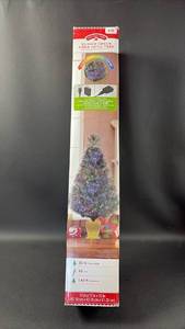 lot 88 image: NIB Holiday Time 32-Inch Green Fiber Optic Tree with Color-Changing Lights