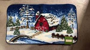 lot 92 image: NWT  2) Christmas Rugs and 1) Coir Mat
