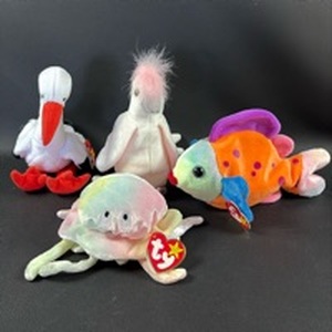 lot 149 image: Ty Beanie Babies Lot 4 Plush Toys with Tags