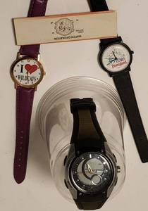lot 317 image: Lot 3 Watches WR 165FT Athletic Works Sport Watch,  Lorus Quartz Disneyland 35 Years   I Love Wildcats