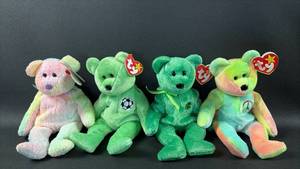 lot 153 image: Ty Beanie Baby Plush Bears Lot of 4 with Tags