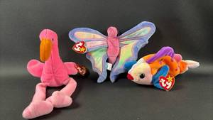 lot 159 image: Ty Beanie Babies Lot 3 Plush Toys with Tags