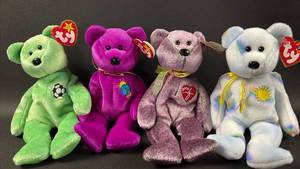 lot 161 image: Ty Beanie Babies Lot of 4 Bears with Tags