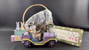 lot 170 image: Easter Bunny Welcome Decorative Car with Basket and Accessories