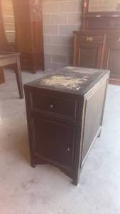 lot 281 image: SOLID Wood Nightstand, Cabinet, Side Table with Drawer and Storage