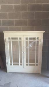 lot 283 image: Two-Door Cabinet with Glass Panes and Shelving