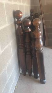lot 284 image: (2) SetsFull Size Solid Wood Headboard & FootboardSide Rails for OneNeed Frame For Second One