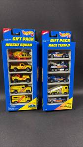 lot 404 image: Hot Wheels Gift Pack Rescue Squad and Race Team II 2) Pack Lot