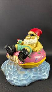 lot 412 image: Garden Gnome Figurine Tubing on Water Base Approximately 7 Inches Diameter