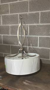 lot 273 image: Brand New Never Used Dinning Room Pendant LightDrum Shade - 20 Inches Across Whole Lamp - 30 TallAjustment Height with Chain