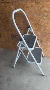 lot 605 image: 2 Step Folding Step Stool with Grab Handle