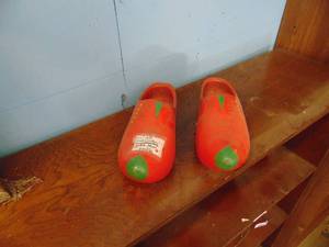 lot 3003 image: Pair of Wooden Shoes