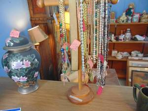 lot 3032 image: Wooden 2 - Necklace Holder with Necklaces