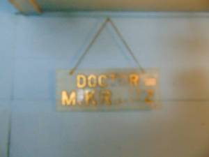 lot 3054 image: Glasss Hand painted Dr. Sign