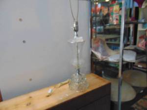 lot 3077 image: Pair of Etched Glass Table Lamps