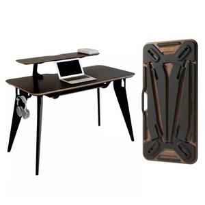 lot 9661 image: HOEK Desk Bundle - Black with Black Legs - Retail $285