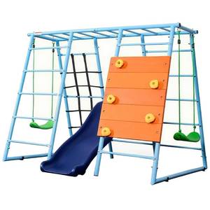 lot 9673 image: YuAnWe 6 in 1 Metal Jungle Gym Indoor Playground Playset for Kids Ages 3-12 - Retail $310