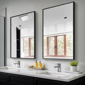 lot 9689 image: Bathroom Vanity Mirror for Wall 2Pack 36x24 Bathroom Mirror for Over Sink - Retail $110