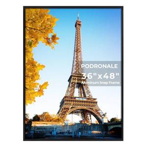 lot 9691 image: Podronale 36x48 Poster Frames, 1Pcs, Plexiglass,Black Aluminum Snap Frame - Crack in Plexiglass at the bottom  - Retail $120