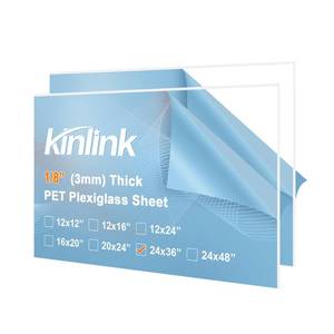lot 9694 image: KINLINK 24x36 Clear PET Plexiglass Sheets 18 inch Thick 2 Pack - Retail $35