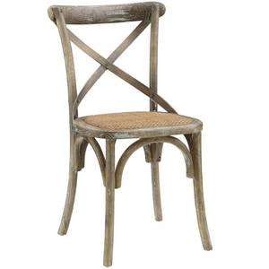 lot 9697 image: Gear Dining Side Chair Gray - Modway Country Charm, Tapered Legs, No Assembly Required - Retail $105